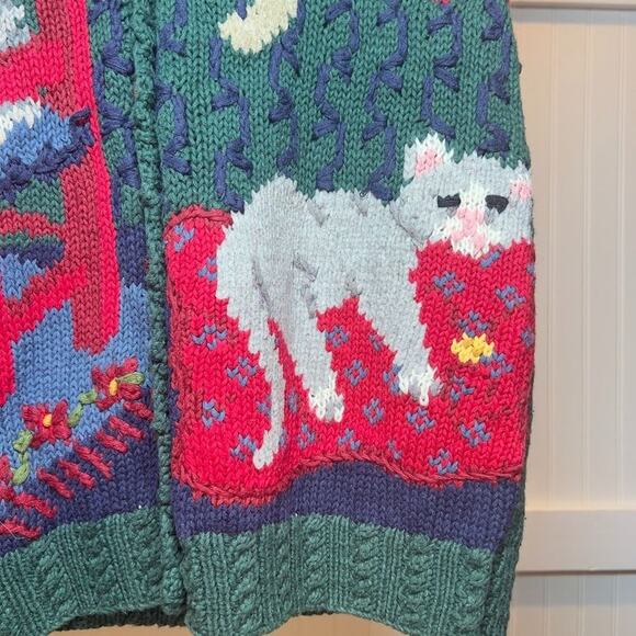 Vintage Signatures by Northern Isles Cat Animal Cotton Hand Knit Sweater Vest - Picture 9 of 12